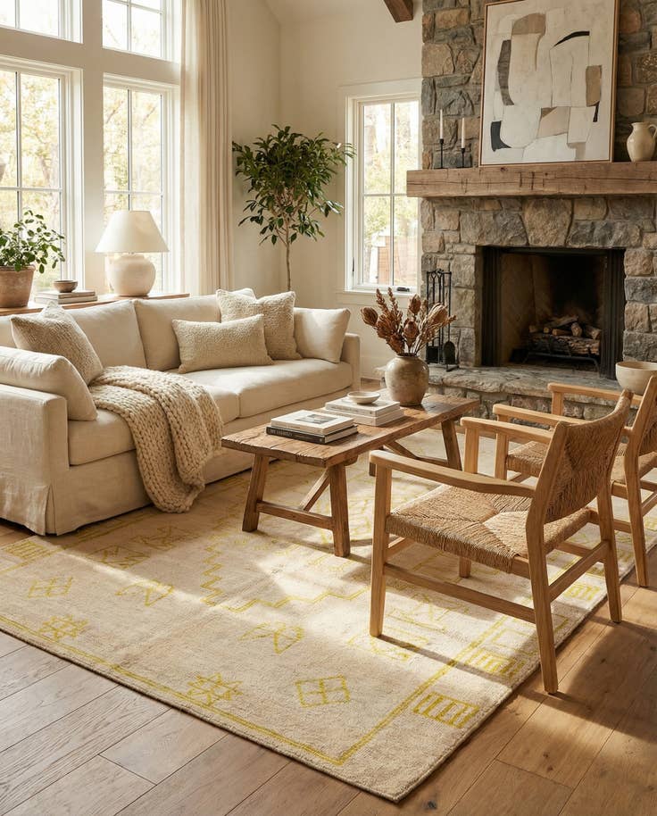 Detail image of 6' 3 x 10' 3 Hand Knotted Darya Wool Rug