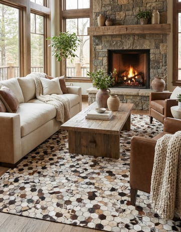 5' 2 x 8' 1 Cowhide Rug