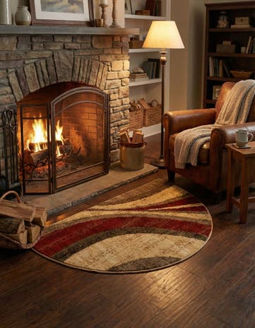 Beige Cafe Hearth Rug