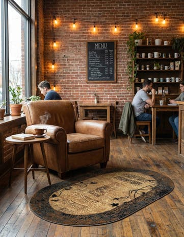 3' 1 x 5' 3 Cafe Oval Rug