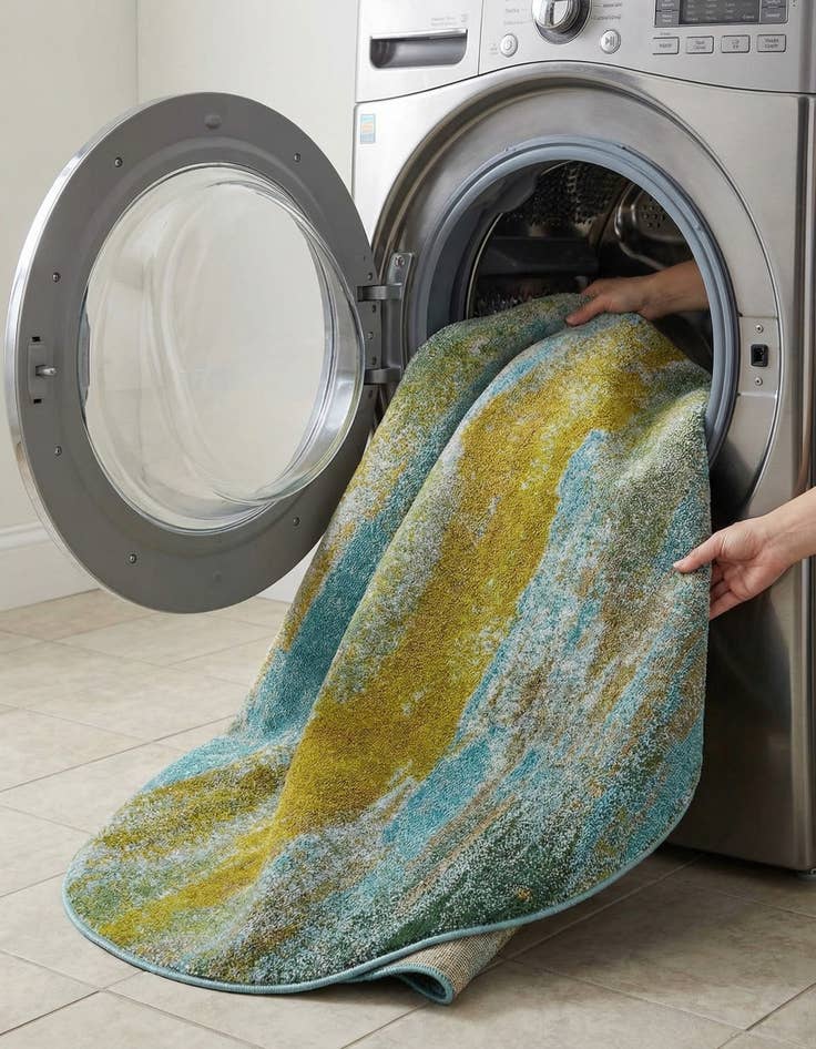 Detail image of 8' x 8'  Washable Barcelona Round Rug