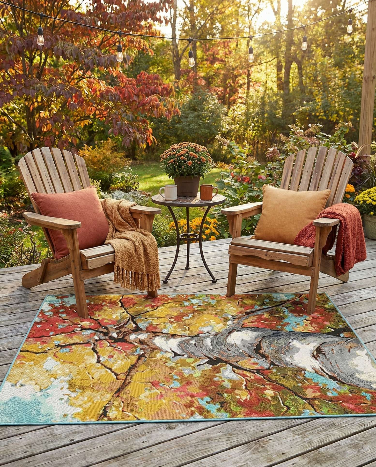 4' 1 x 6' 1 Easy-Clean Botanical Indoor / Outdoor Rug
