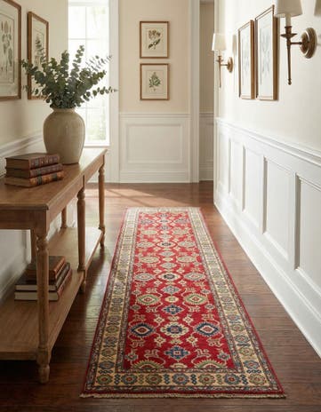 2' 9 x 9' 9 Hand Knotted Kazak Runner Rug