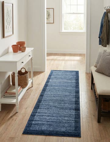 Navy Blue Angelica Runner Rug