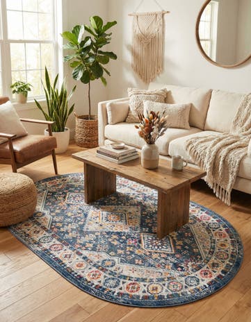 Blue Budapest Oval Rug