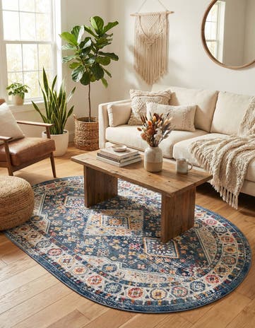 Blue Budapest Oval Rug