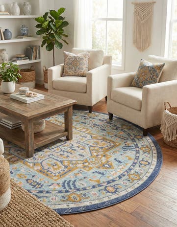 Sky blue Whitney Round Rug