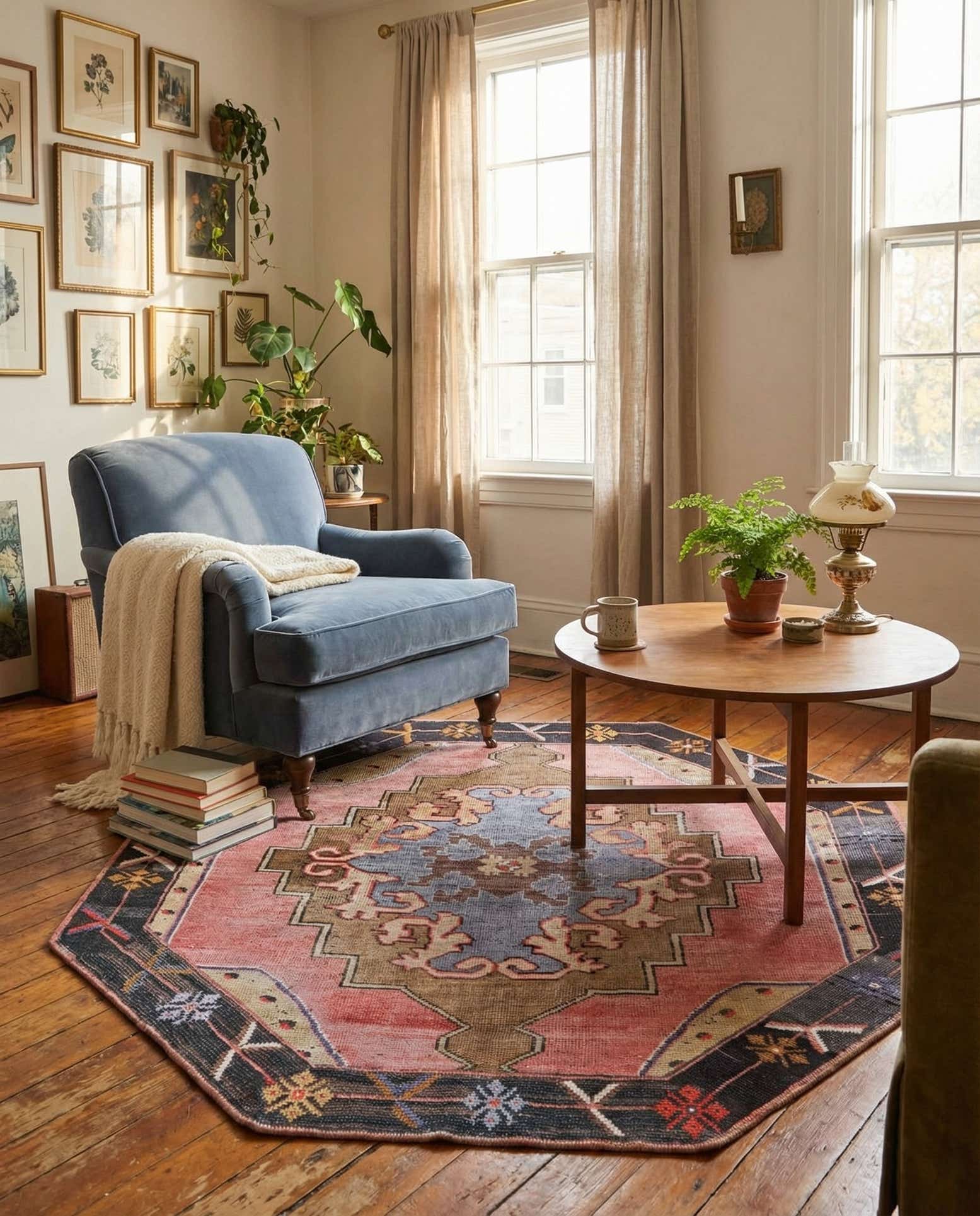 7' 6 x 7' 6 Washable Timeless Octagon Rug