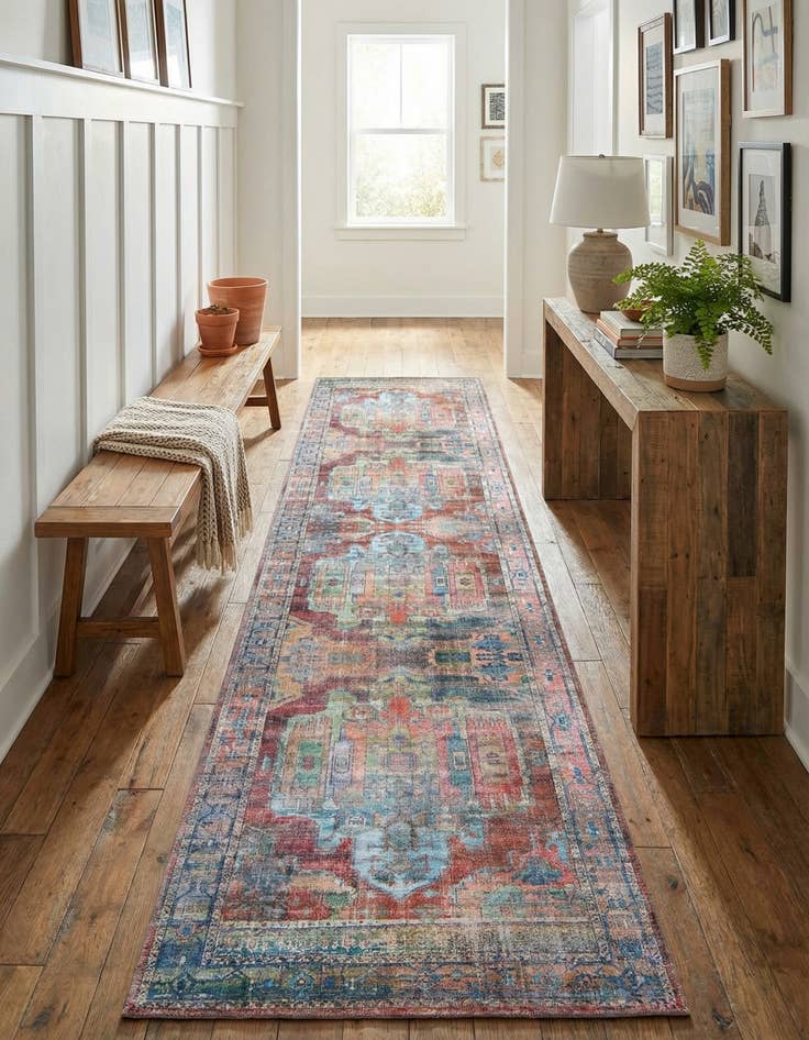 Detail image of 2' 7 x 12'  Washable Maahru Runner Rug