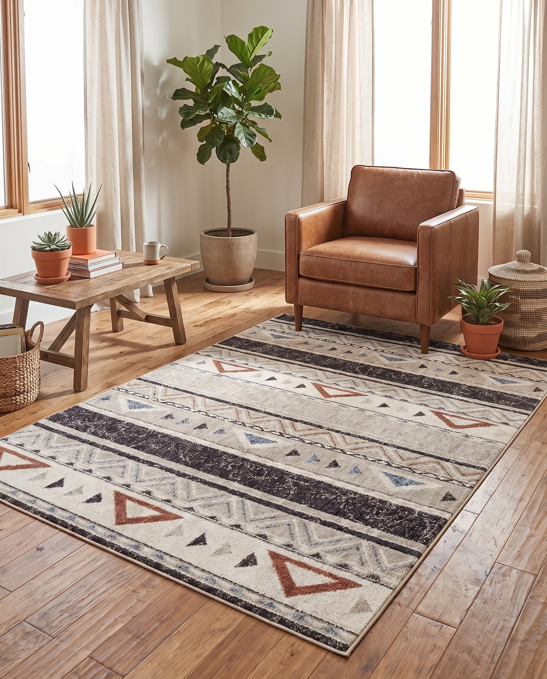5' 3 x 8' Eco Southwestern Rug