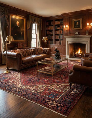 9' 8 x 12' 6 Heriz Wool Rug