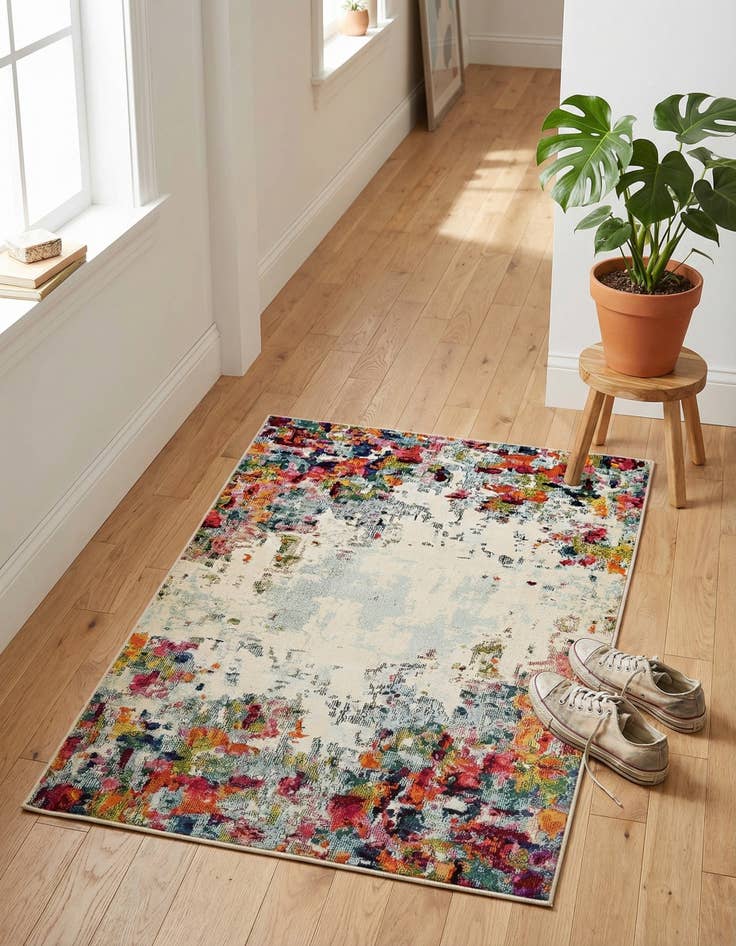 Detail image of 1' 4 x 1' 4  Washable Spectrum Sample Rug
