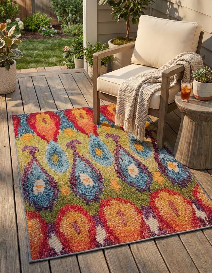 Detail image of  2' 2 x 3'  Washable Modern Indoor / Outdoor Rug