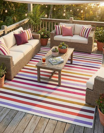 9' x 12' Easy-Clean Ribbon Indoor / Outdoor Rug