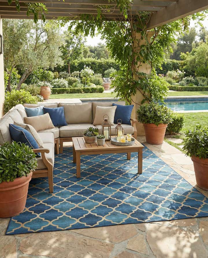 10' x 12' Easy-Clean Trellis Indoor / Outdoor Rug