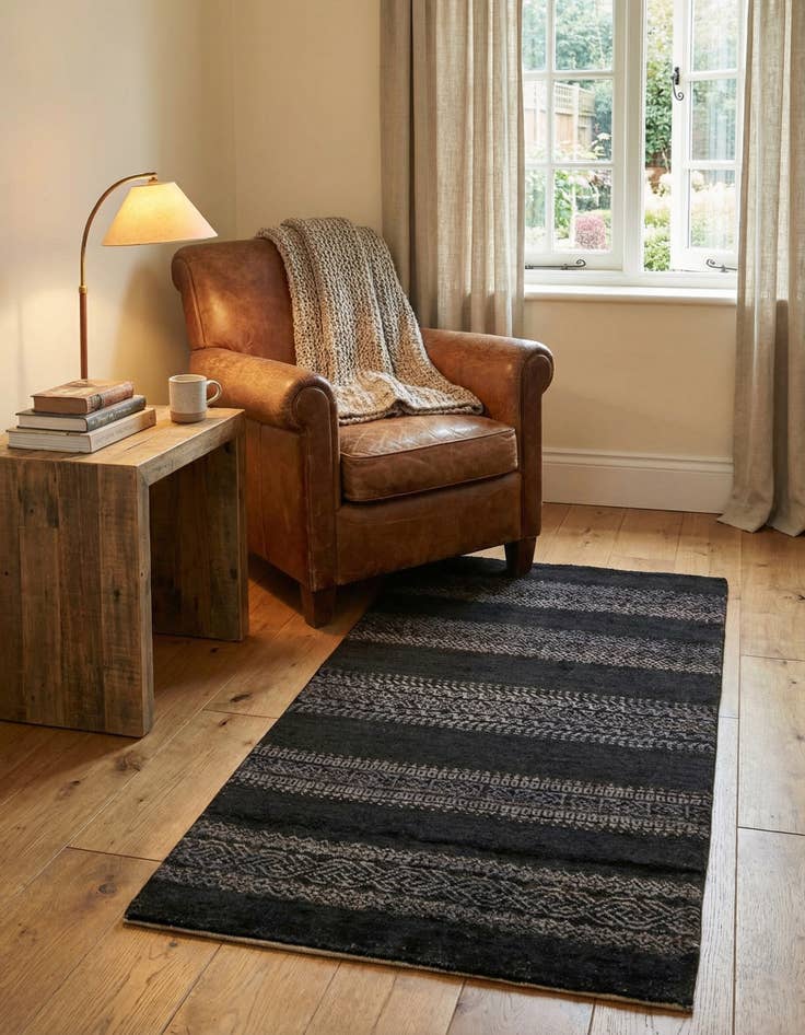 Detail image of 2' 1 x 3' 10  Hand Knotted Kashkuli Gabbeh Oriental Wool Runner Rug