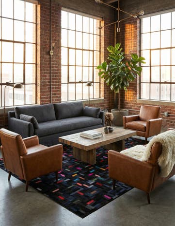 5' 1 x 8' 1 Cowhide - Patchwork Rug