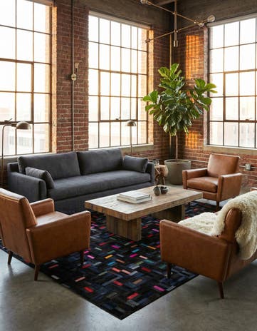 5' 1 x 8' 1 Cowhide - Patchwork Rug