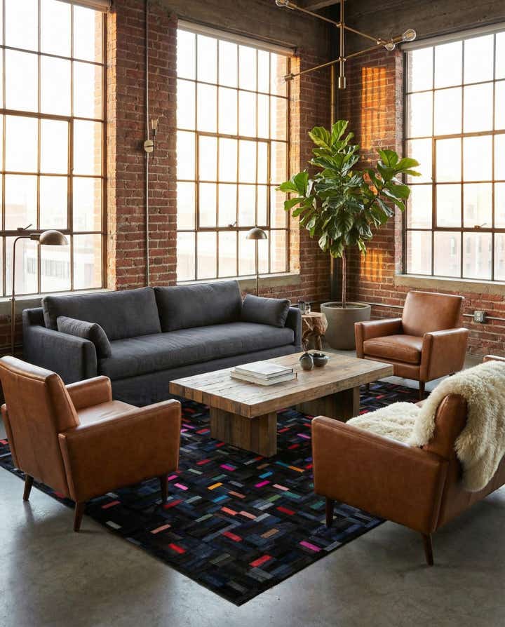 5' 1 x 8' 1 Cowhide - Patchwork Rug