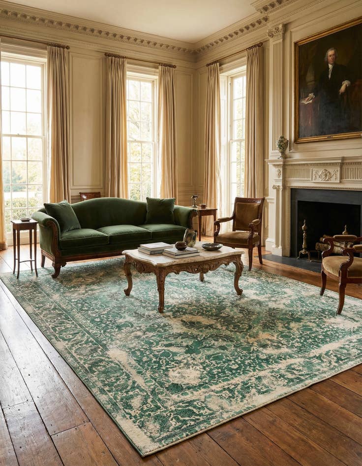 Detail image of  9' 4 x 13' 1 Vintage Royal Wool Rug