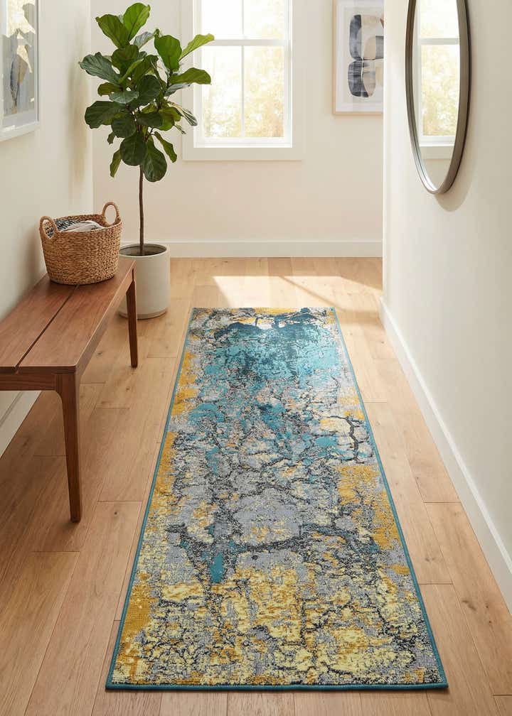 2' x 6' Easy-Clean Modern Indoor / Outdoor Runner Rug