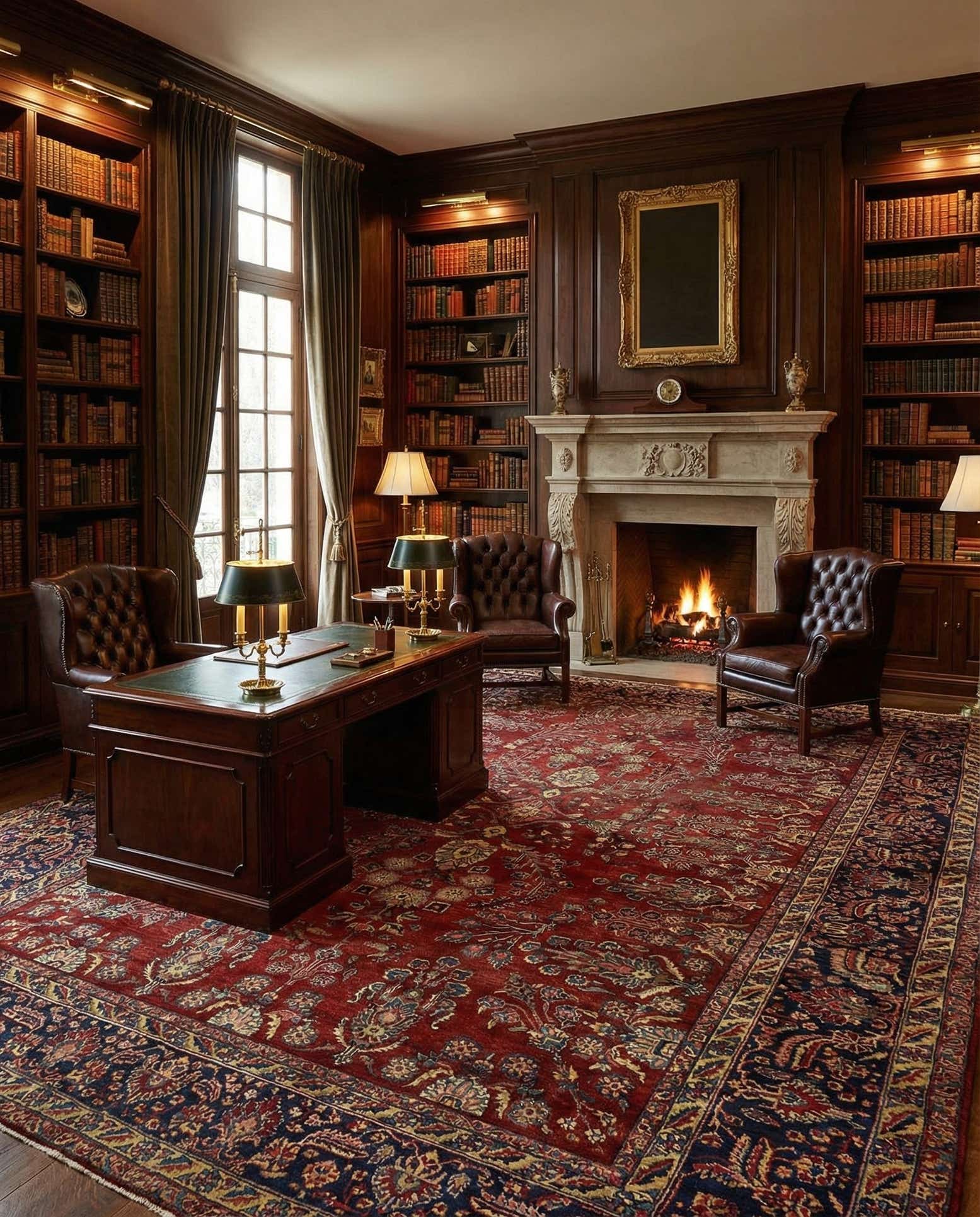 8' 6 x 11' 9 Hand Knotted Sarough Persian Wool Rug