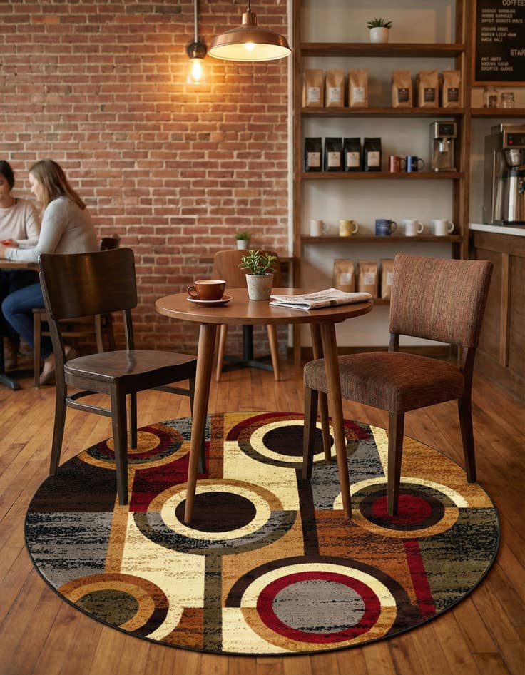 Detail image of 3' 3 x 3' 3 Cafe Round Rug