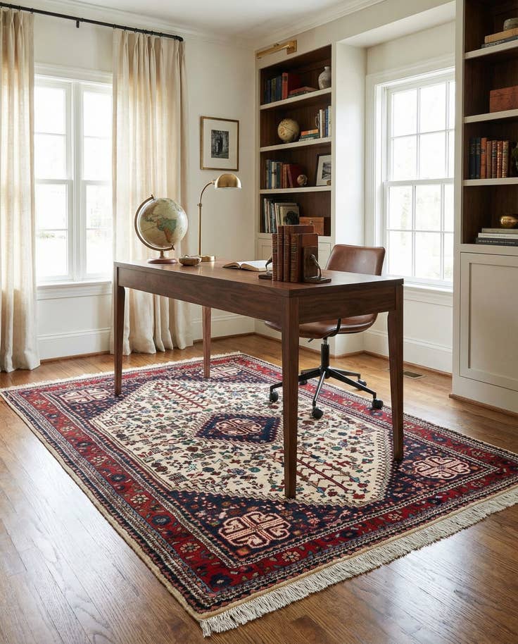 Detail image of 5' 7 x 7' 8 Hand Knotted Hamedan Wool Rug