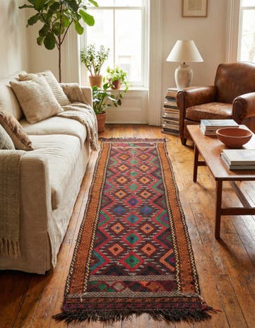 2' 6 x 8' 4 Hand Woven Kilim Fars Wool Runner Rug