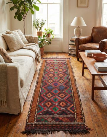 2' 6 x 8' 4 Hand Woven Kilim Fars Wool Runner Rug