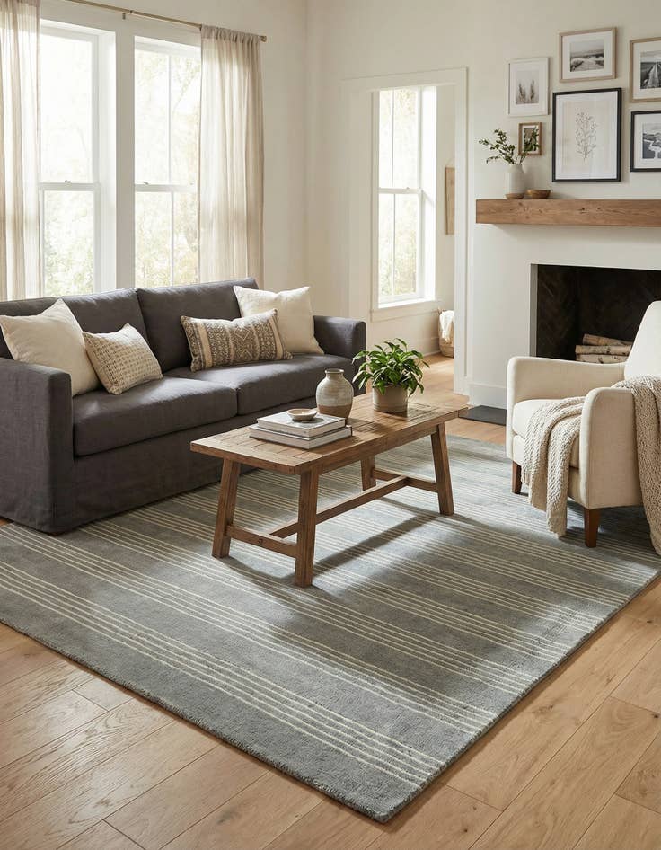 Detail image of  4' 1 x 6' 1 Jill Zarin Striped Wool Rug