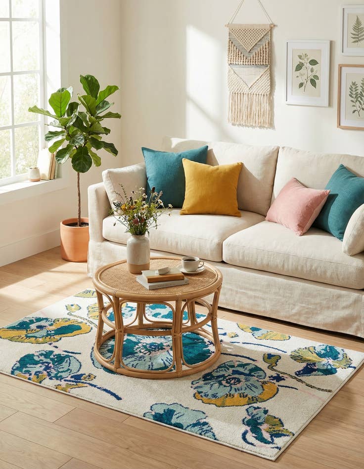 Detail image of 3' x 5' 3 Bloom Rug