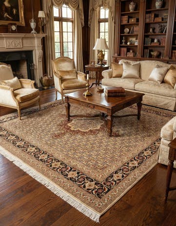 7' 11 x 8' 3 Tabriz Wool Square Rug