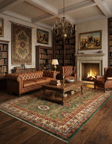 6' 9 x 9' 10 Kazak Wool Rug