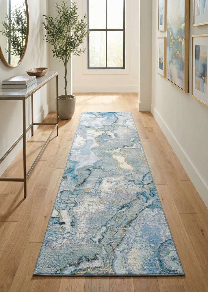 2' 7 x 10' Easy-Clean Modern Indoor / Outdoor Runner Rug