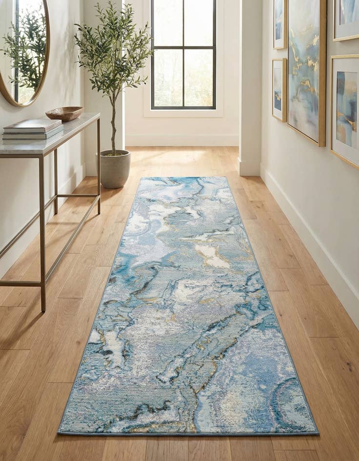 Detail image of  2' 7 x 10'  Washable Modern Indoor / Outdoor Runner Rug