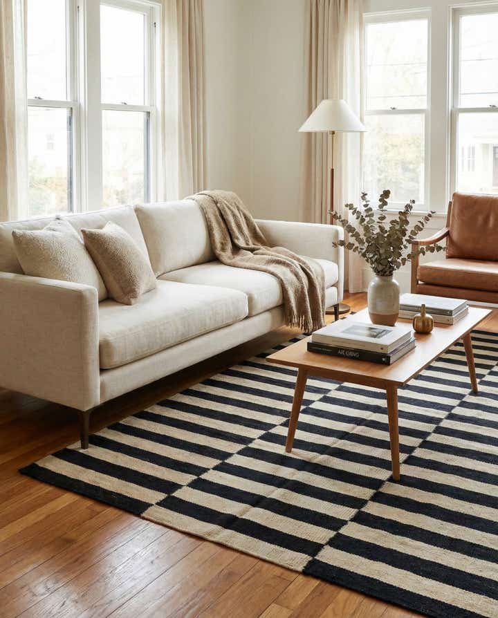 4' 1 x 5' 10 Hand Woven Kilim Modern Wool Rug