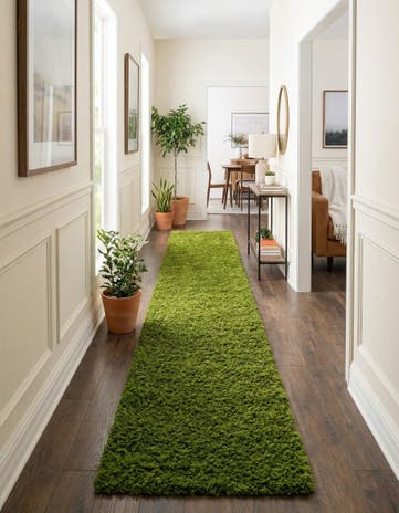 2' 7 x 16' 5 Solid Shag Runner Rug