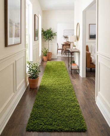  2' 7 x 16' 5 Solid Shag Runner Rug