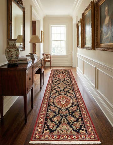 2' 9 x 14' 1 Hand Knotted Qom Persian Runner Rug