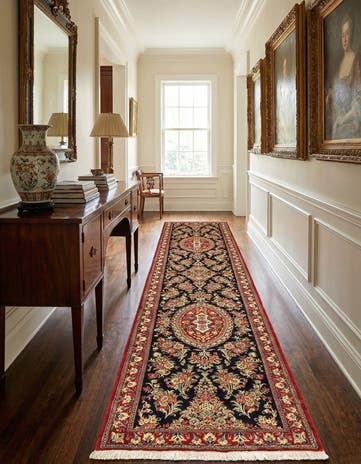 2' 9 x 14' 1 Hand Knotted Qom Persian Runner Rug