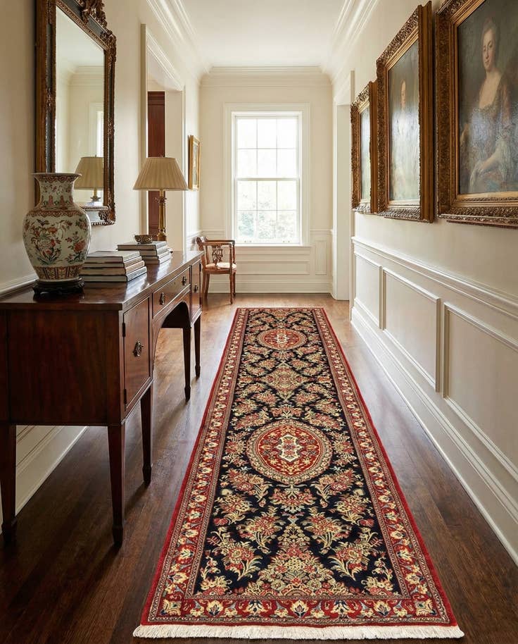 Detail image of 2' 9 x 14' 1 Hand Knotted Qom Persian Runner Rug