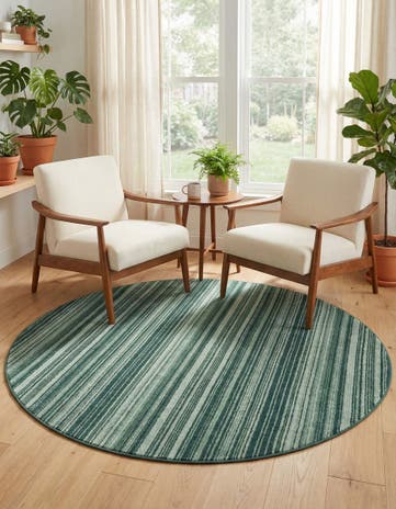 Green Gemstone Round Rug