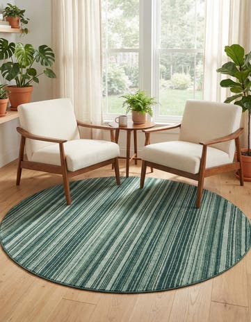 Green Gemstone Round Rug