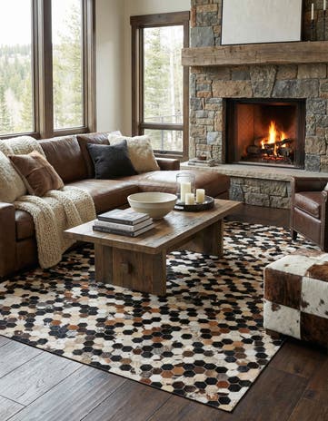 5' 1 x 8' 1 Cowhide - Patchwork Rug
