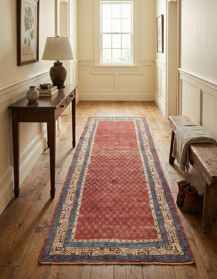 Detail image of 3' 7 x 10' 3  Hand Knotted Farahan Persian Wool Runner Rug