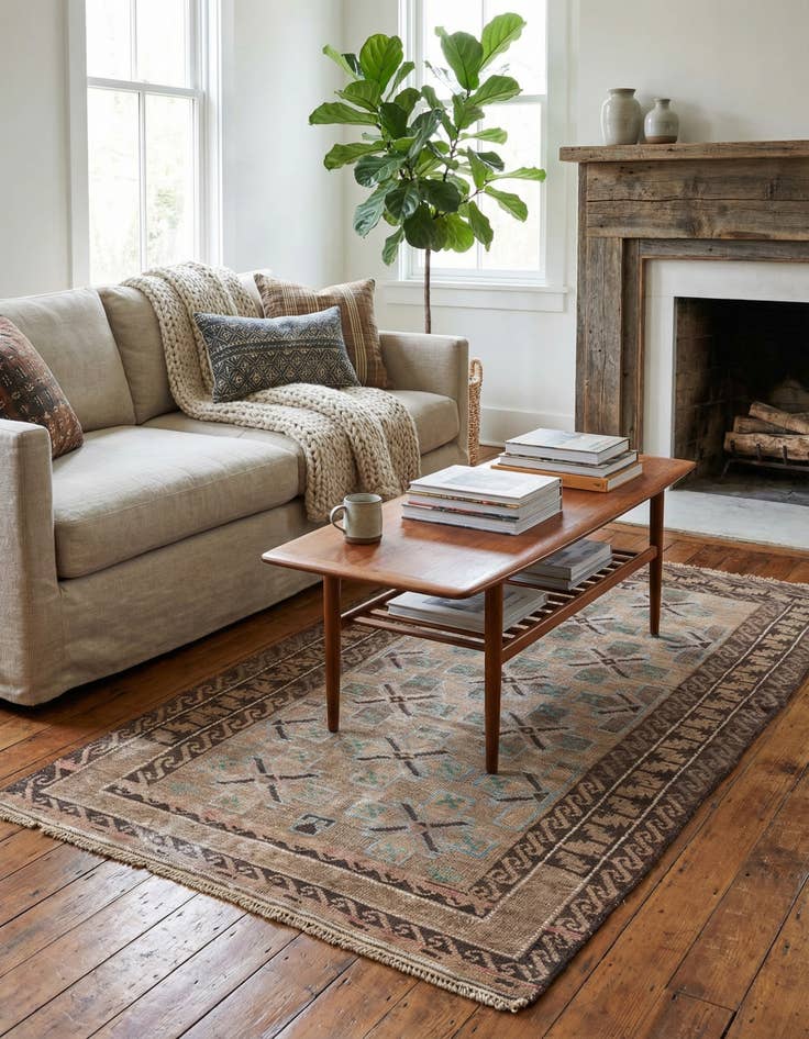 Detail image of 3' 4 x 6'  Hand Knotted Ultra Vintage Persian Wool Rug