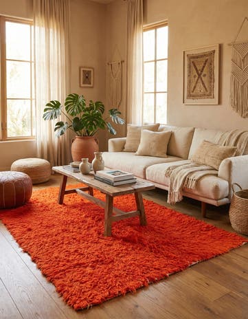 4' 9 x 6' 7 Hand Knotted Moroccan Wool Rug