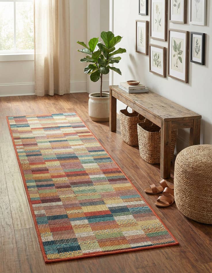 Detail image of  2' x 6' 1  Washable Baja Indoor / Outdoor Runner Rug