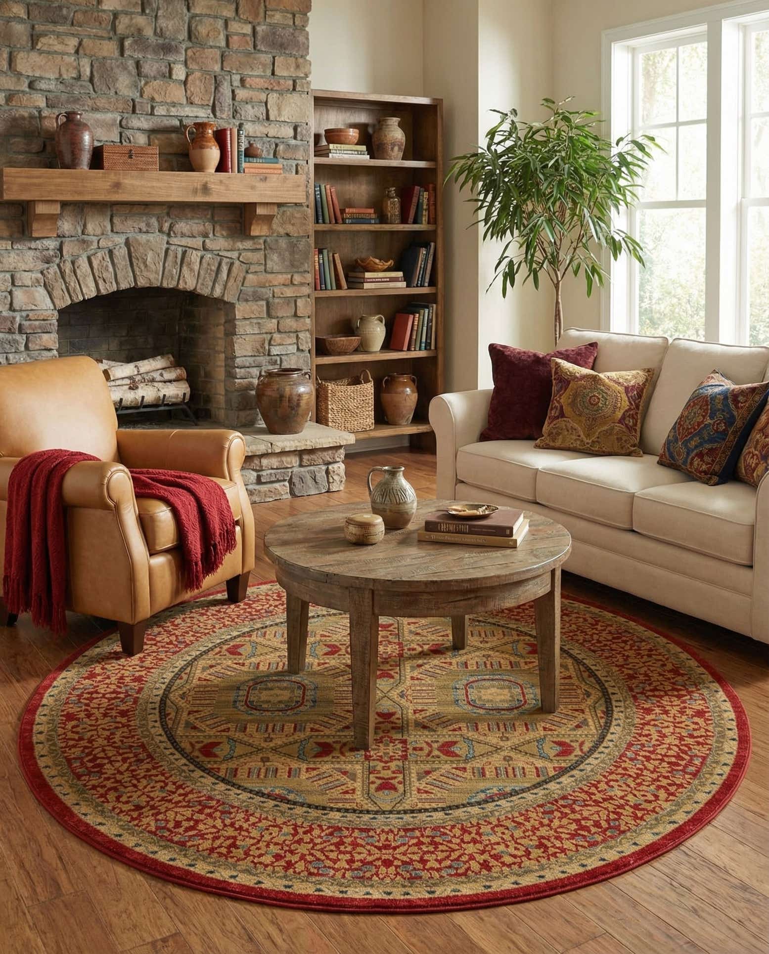 245cm x 245cm Mamluk Rond Vloerkleed